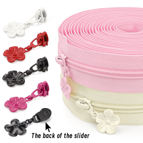 5号正穿纯色尼龙箱包被套笔袋拉链 4.5米+10个跟色梅花拉头=1包