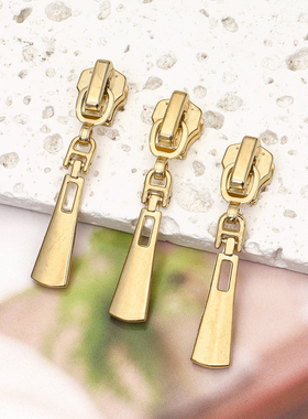 [有锁][5号金属拉链专用拉头]浅金11563款吊坠锌合金服装箱包拉锁