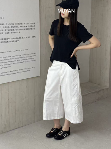 女装2026夏款新七分裤36561大码胖mm宽松小个子阔腿休闲裤子