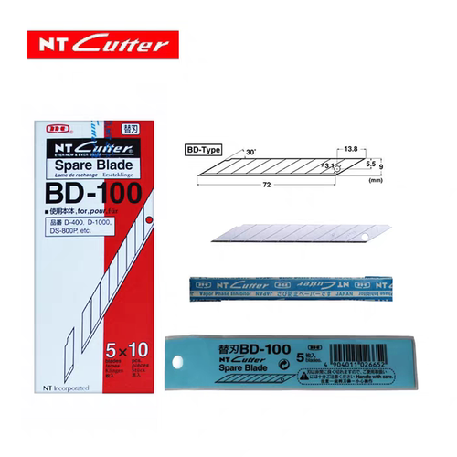 日本NT CUTTER进口BD-100小美工刀片30度尖角裁纸贴膜刀片9mm雕刻