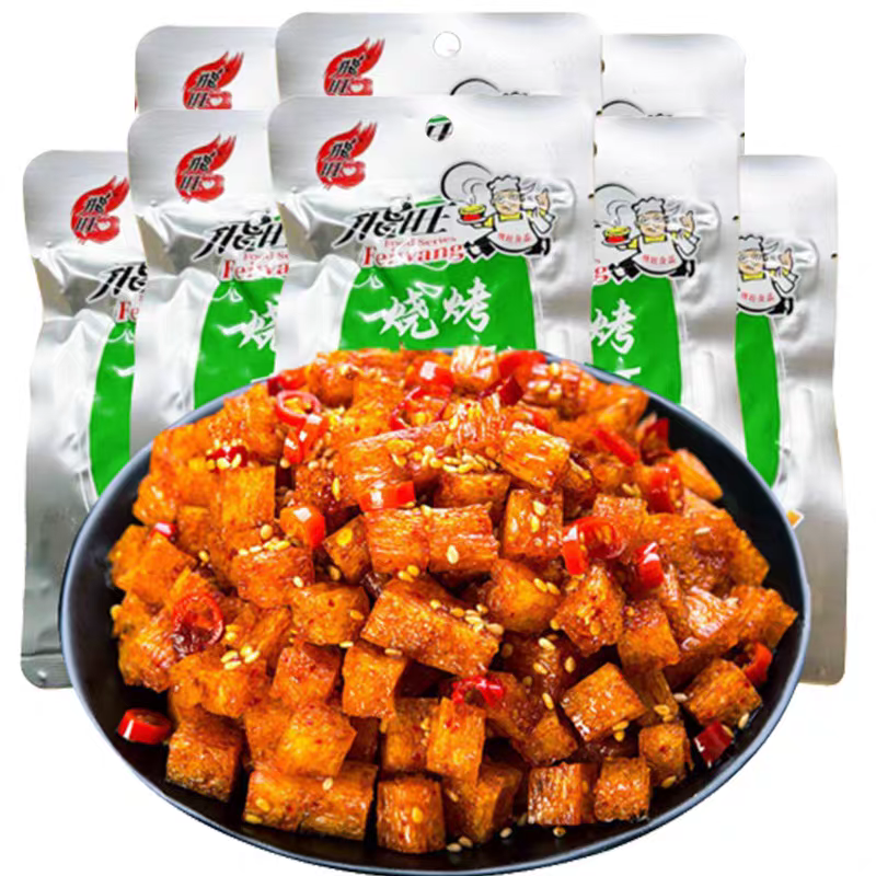 飞旺素烧烤麦叮味素蹄筋嚼劲十足辣条9080回忆儿时怀旧麻辣零食