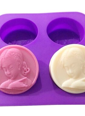 网红冰格烘焙食用级硅胶模具手工皂小美女模可爱姑娘磨具
