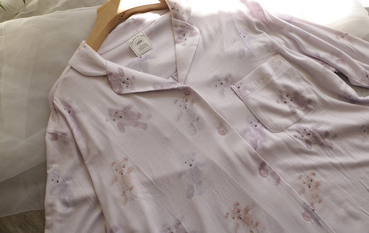 女生莫代尔淡紫色家居服睡衣柔软