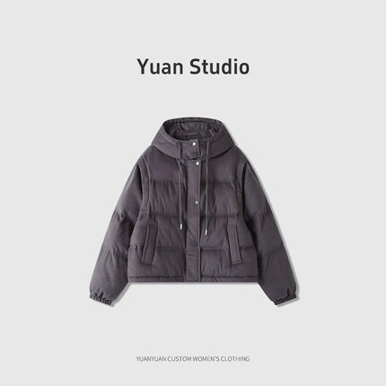 【YUAN】（衣长58）3M新雪丽牛绒桑蚕丝秋冬可拆卸袖棉服TT44Y024