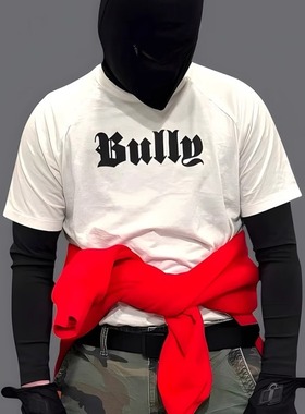 Yeezy侃爷Kanye专辑周边Bully夏季美式重磅高街潮牌宽松短袖T恤男