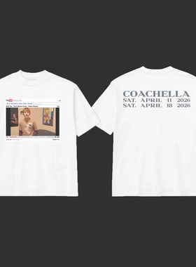 Justin Bieber Coachella 2026音乐节科切拉比伯会场限定短袖T恤