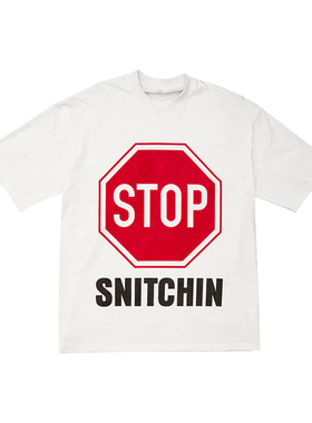 A$AP ROCKY X AWGE Stop Snitchin 联名tee 上衣 T恤 说唱 潮