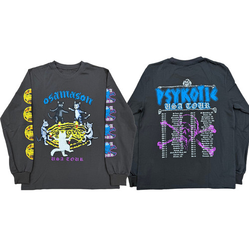 Osamason Psykotic Tour Cat Long sleeve巡演限定猫印花长袖T恤