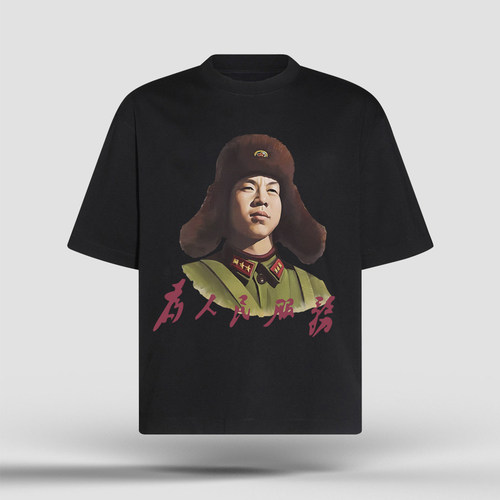 Vin For Royce美式短宽boxy卡通印花小领口Vintage纯棉短袖T恤男