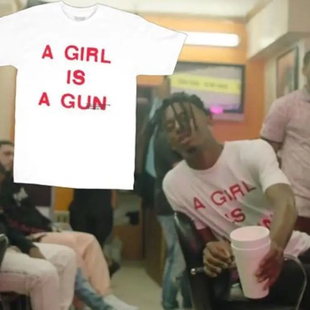 Playboi Carti Pleasures A Girl is a Gun Tee 短T T恤 潮 街头