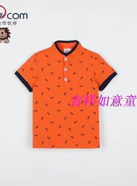 童装夏季v字领纯棉打底衫短袖t恤