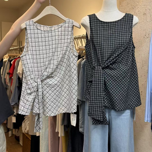 LEAVES叶子家韩版时尚格子连衣裙