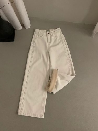 LEAVES叶子家白色牛仔裤