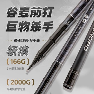 浪客斩浪前打竿2025新款谷麦钓竿三定位轻硬逗钓竿休闲野钓大物竿