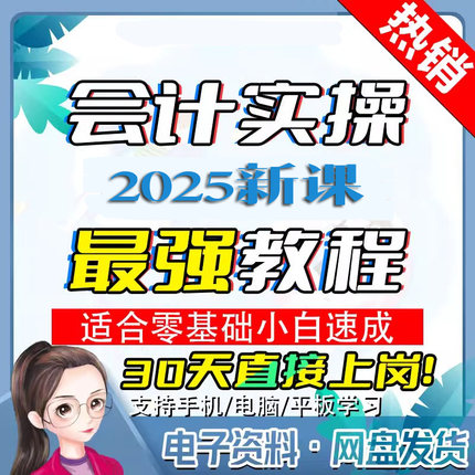 会计实操做账报税全盘帐真帐零基础实训出纳财务税务软件课程教程