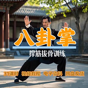 八卦掌撑筋拔骨教学视频 基本动作实战拳谱教程基础功法形意掌法