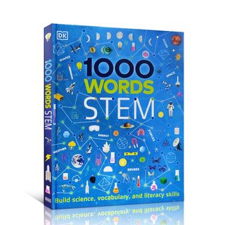 【现货】英文原版 DK 1000个科普词汇1000 Words STEM 精装 儿童英语启蒙单词学习图解字典词典儿童语言学习书籍