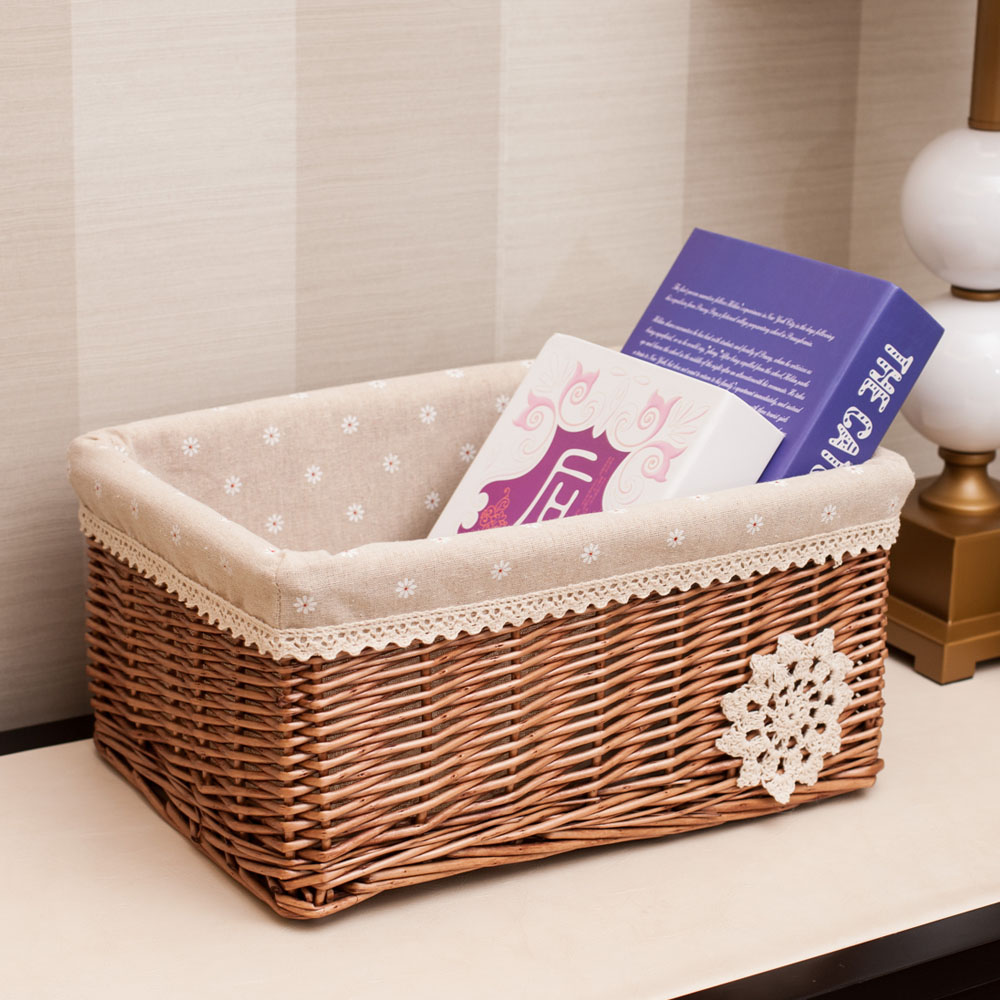 柳编藤编收纳筐收纳篮无盖杂物盒