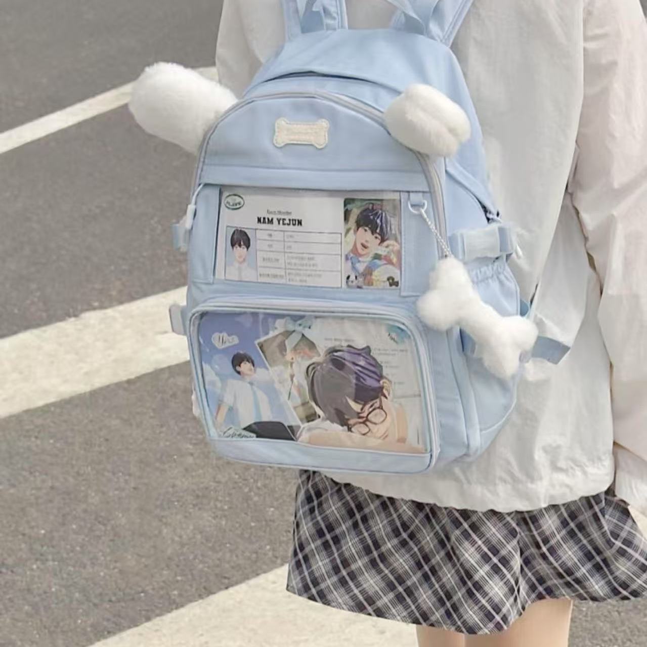 学院风书包韩系ins自制原创背包大容量可爱小狗汪汪双肩包痛包潮