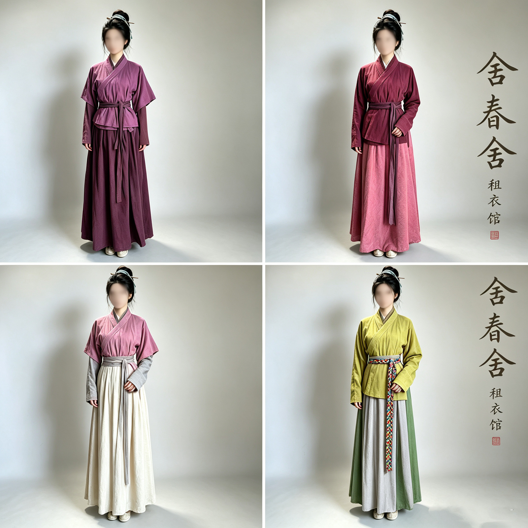 宋明唐制百姓妇人汉服套装 古风群演丫鬟农妇古装 剧组拍戏演出服