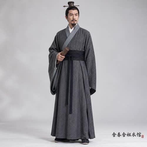 舍春舍 刘备古装出租 三国古风男士交领长袍 演出写真cos汉服租赁