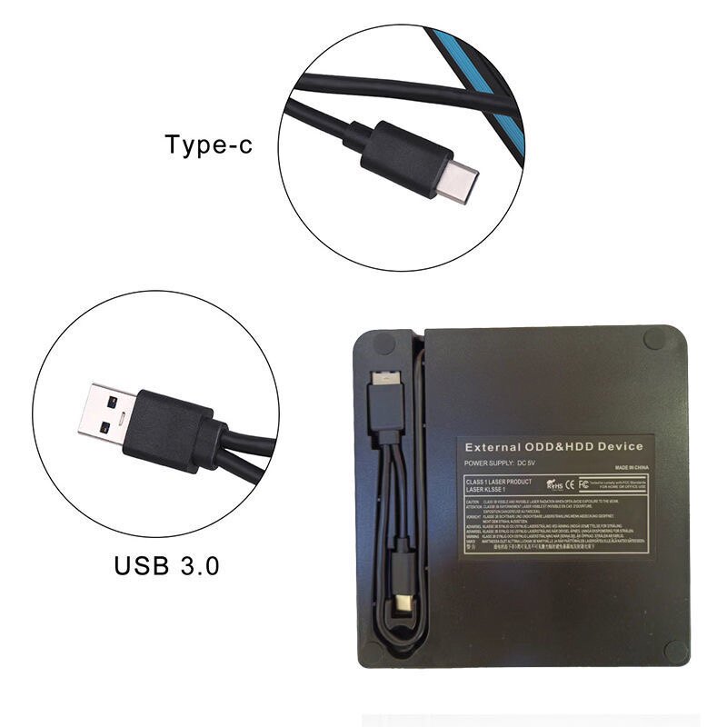 3.0 외장 광 드라이브 TYPE-C|USB 듀얼 인터페이스 컴퓨터 전용 HP 모바일 CD DVD 버너