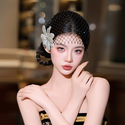 新娘头饰新款高级感法式气质轻奢花朵发饰舞台礼服跟妆婚纱配饰品
