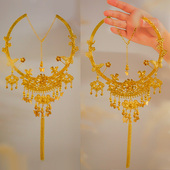 新娘中式 金色重工古风项圈如意流苏项链秀禾服颈链头饰龙凤褂饰品