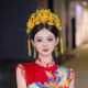新娘头饰中式 大气古典旗袍秀禾服汉服结婚发饰 金色凤冠流苏展会款