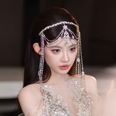 新款 新娘奢华闪钻流苏头饰异域风婚纱优雅重工高级感造型礼服发饰