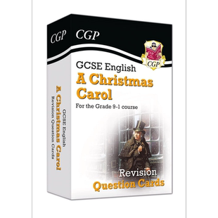 现货 英国原版CGP教辅 新版GCSE英语圣诞颂歌复习问题卡 进口图书 New Grade 9-1 GCSE English A Christmas Carol【中商原版】