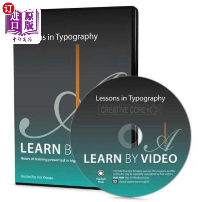 海外直订Lessons in Typography Learn by Video 通过视频学习排版课程