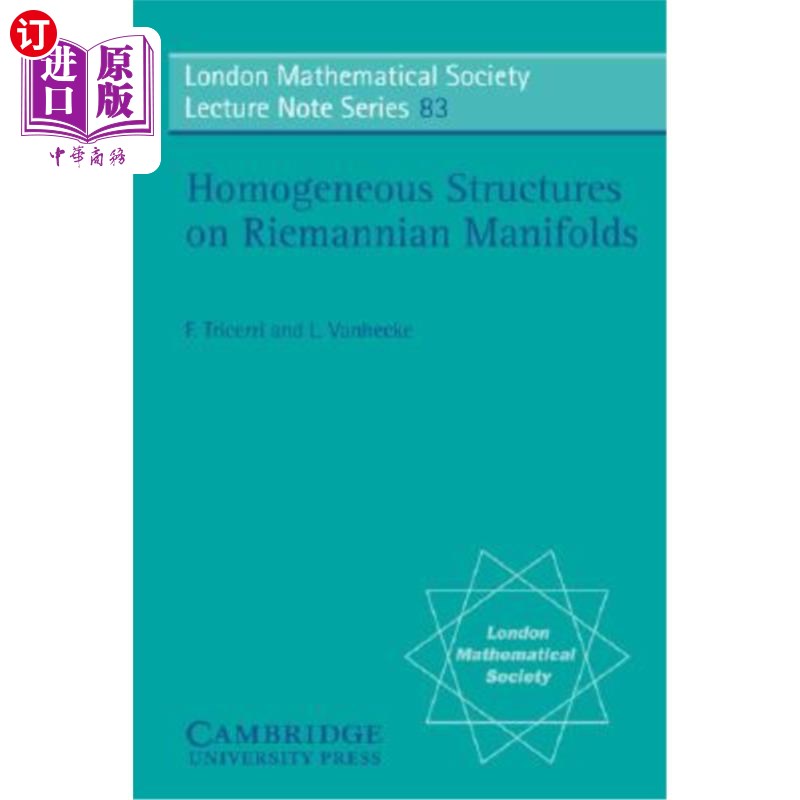 海外直订Homogeneous Structures on Riemannian Manifolds 黎曼流形上的齐次结构