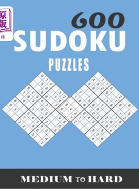 海外直订600 sudoku puzzles medium to hard: sudoku puzzles for adults large print, Tons o 600个中等难度的数独谜题：