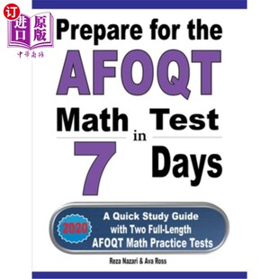 海外直订Prepare for the AFOQT Math Test in 7 Days: A Quick Study Guide with Two Full-Len 7天后准备AFOQT