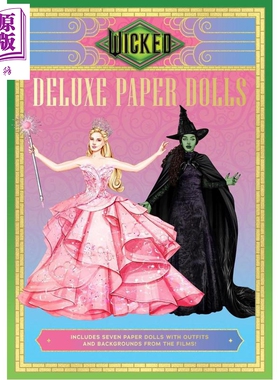 预售 魔法坏女巫 贴纸娃娃换装书 豪华版 英文原版 Wicked Deluxe Paper Dolls Insight Editions 迪士尼电影 魔法坏女巫周边
