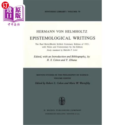 海外直订Epistemological Writings: The Paul Hertz/Moritz Schlick Centenary Edition of 192 认识论著作:1921