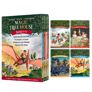 中商原版 神奇树屋英语原版1-4盒装英文 Magic Tree House 玛丽波奥斯本 儿童探险文学小说章节书 6-12岁小初文学【中商原版】