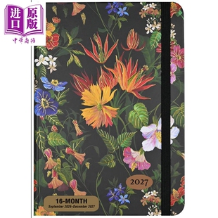预售 Peter Pauper Press 精致复古笔记本 花之乐园周计划本 日记本手账本高颜值记事本 英文原版 Floral Paradise Weekly Planner