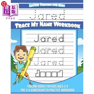Name Letter Trace 海外直订Jared Workbook Jared for age Tracing Lett Kids Books