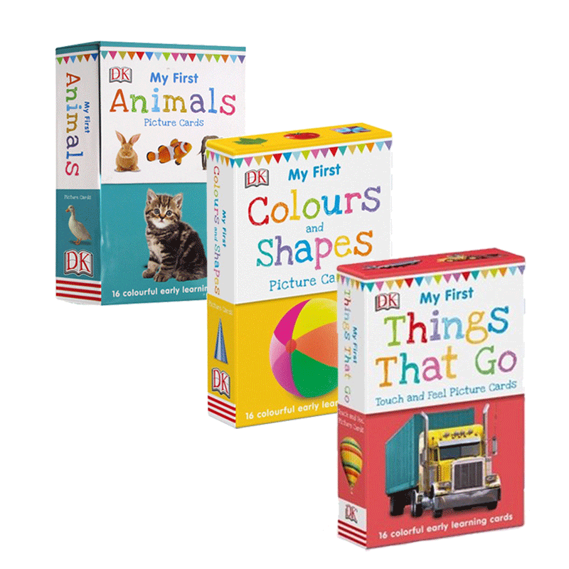 DK单词启蒙认读卡3盒 DK认读卡 单词 交通工具 形状与颜色 My First Animals Cards 新版 亲子英文 单词启蒙 3~6岁 英文原版
