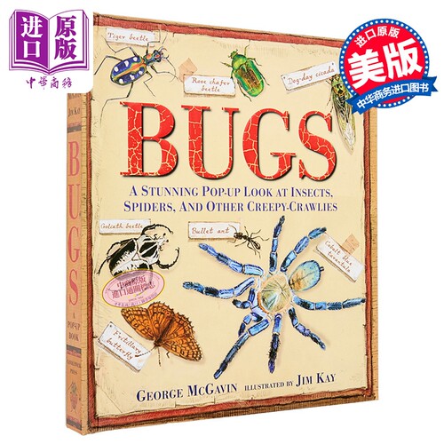 昆虫 惊人的爬行动物立体书 英文原版 Bugs A Stunning Pop up Look at Insects Spiders McGavin【中商原版】