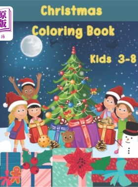 海外直订Toddlers Easy Christmas Coloring Book: Simple Fun Large Image for kids age betwe 幼儿简易圣诞涂色书:简单有