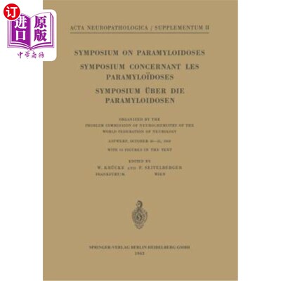 海外直订医药图书Symposium on Paramyloidoses / Symposium Concernant Les Paramylo?doses / Symposiu 副甲状细胞病专题讨