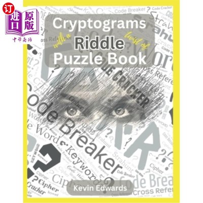 海外直订Cryptograms With A Twist Of Riddle Puzzle Book Large Print Cryptogram Puzzle Boo 密码学与一个扭曲的谜语谜书