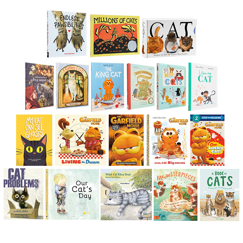 猫猫宠物主题儿童合集 英文原版 港台原版 绘本图画故事书 CAT Matthew Van Fleet 猫猫家族Cat Family 加菲猫Garfield