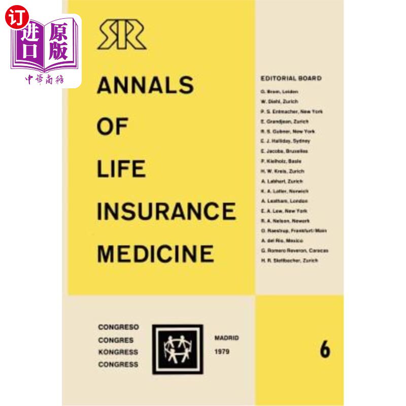 海外直订医药图书Annals of Life Insurance Medicine 6: Proceedings of the 13th International Congr 人寿保险医学年鉴6