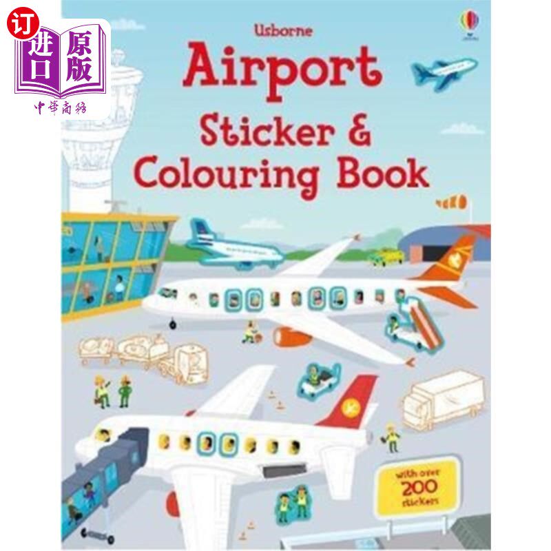 海外直订Airport Sticker and Colouring Book 机场贴纸及填色本