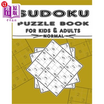 海外直订sudoku puzzle book for kids & adults normal: Sudoku Book, Sudoku Puzzles with So 儿童和成人数独拼图书:数独