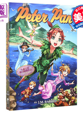 小飞侠日漫插图版 Manga Illustrated  Classics Peter Pan 英文原版 J M Barrie 可搭爱丽丝梦游仙境日漫插图版